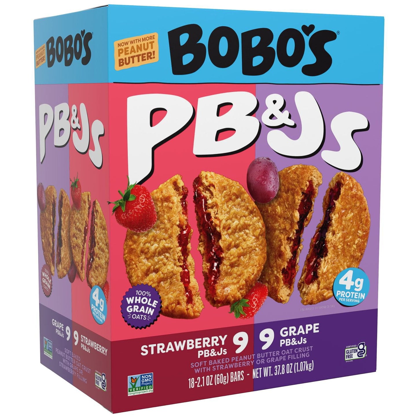 Bobo's strawberry and grape PB&J oat snack variety pack 18 ct