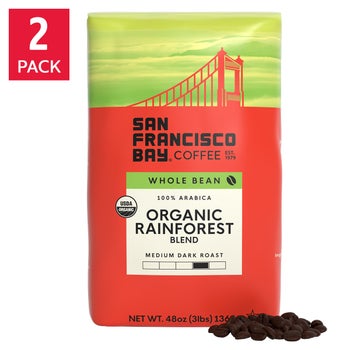 San Francisco Bay Organic Rainforest Blend whole bean coffee 2-pack