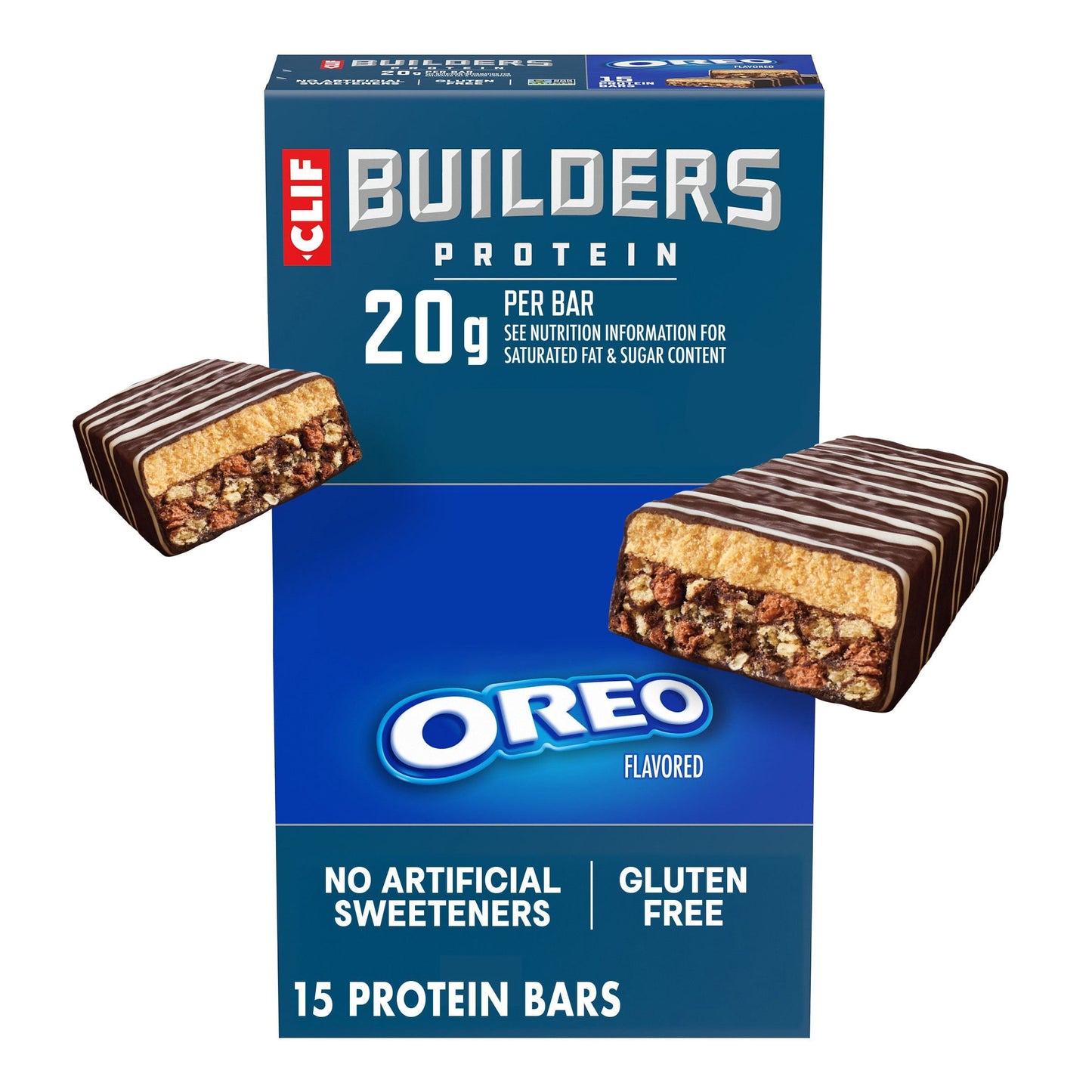 CLIF BUILDERS OREO-flavored protein bars 15 pack