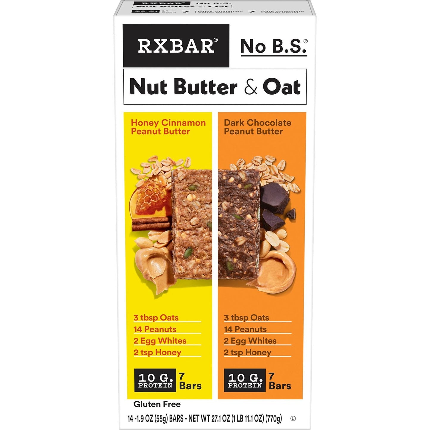 RXBAR nut butter and oat protein bars variety pack 14 count