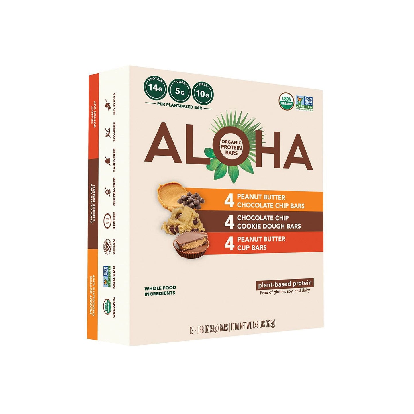 Aloha plant-based protein bars variety pack 12 count
