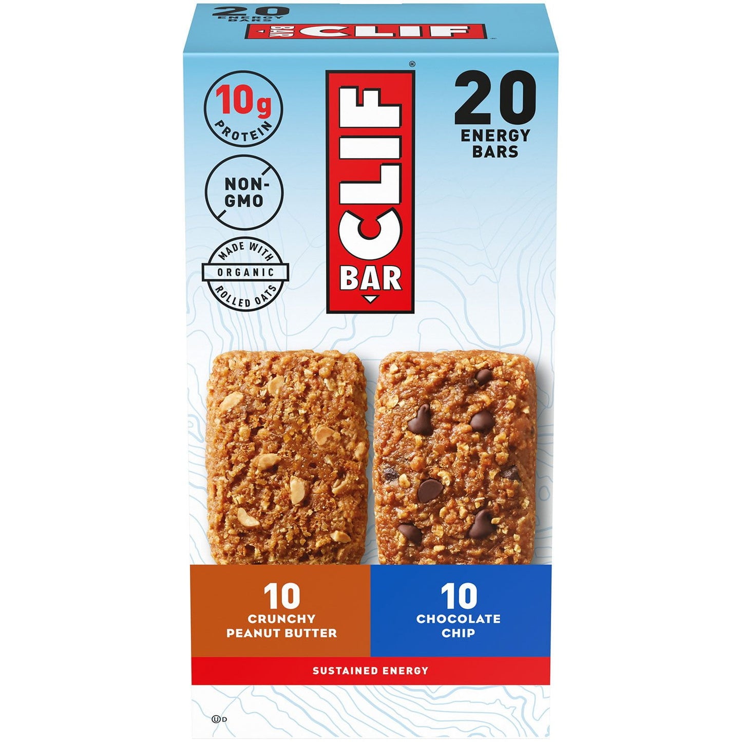 CLIF BAR plant based energy protein bars variety pack 20 count