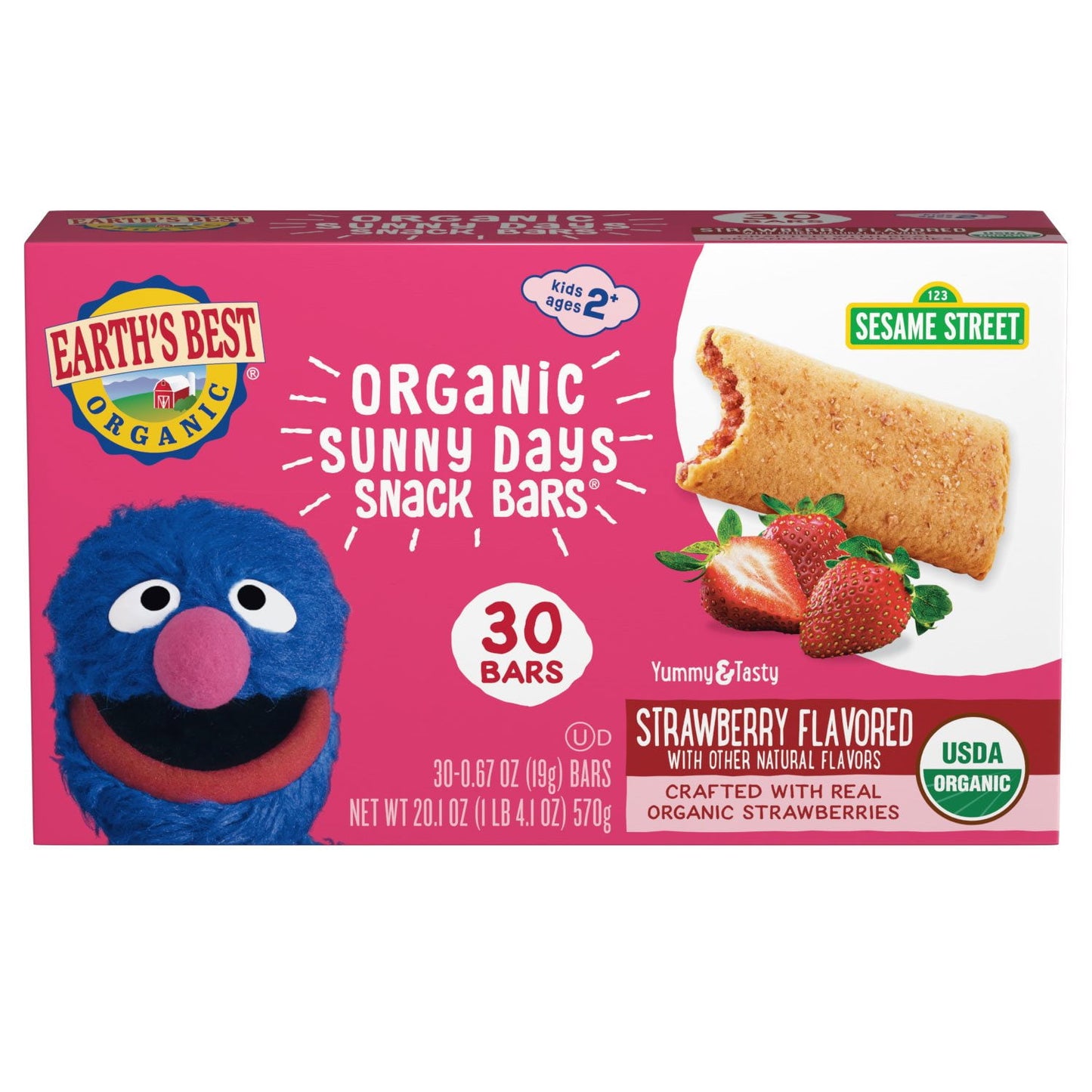 Earth's Best Sunny Day Bars strawberry toddler snack bars 30 ct