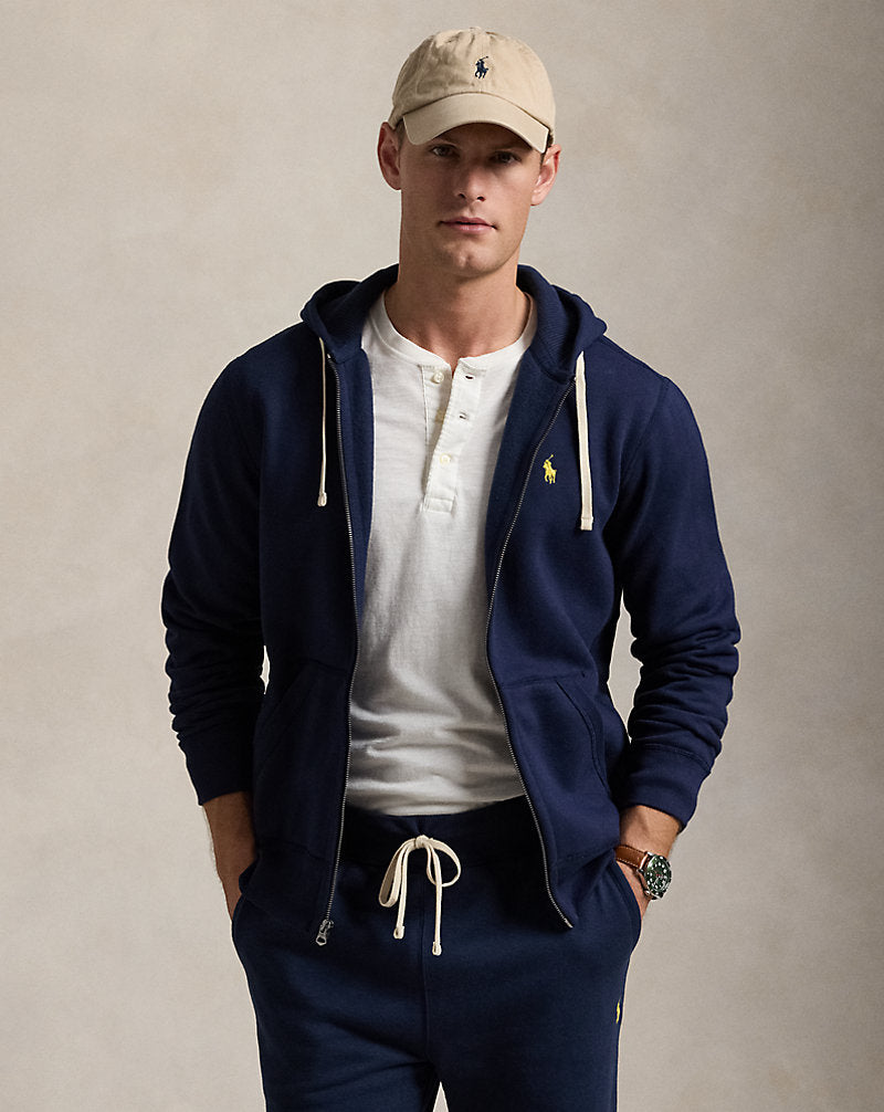 Men's navy full-zip fleece hoodie by Polo Ralph Lauren