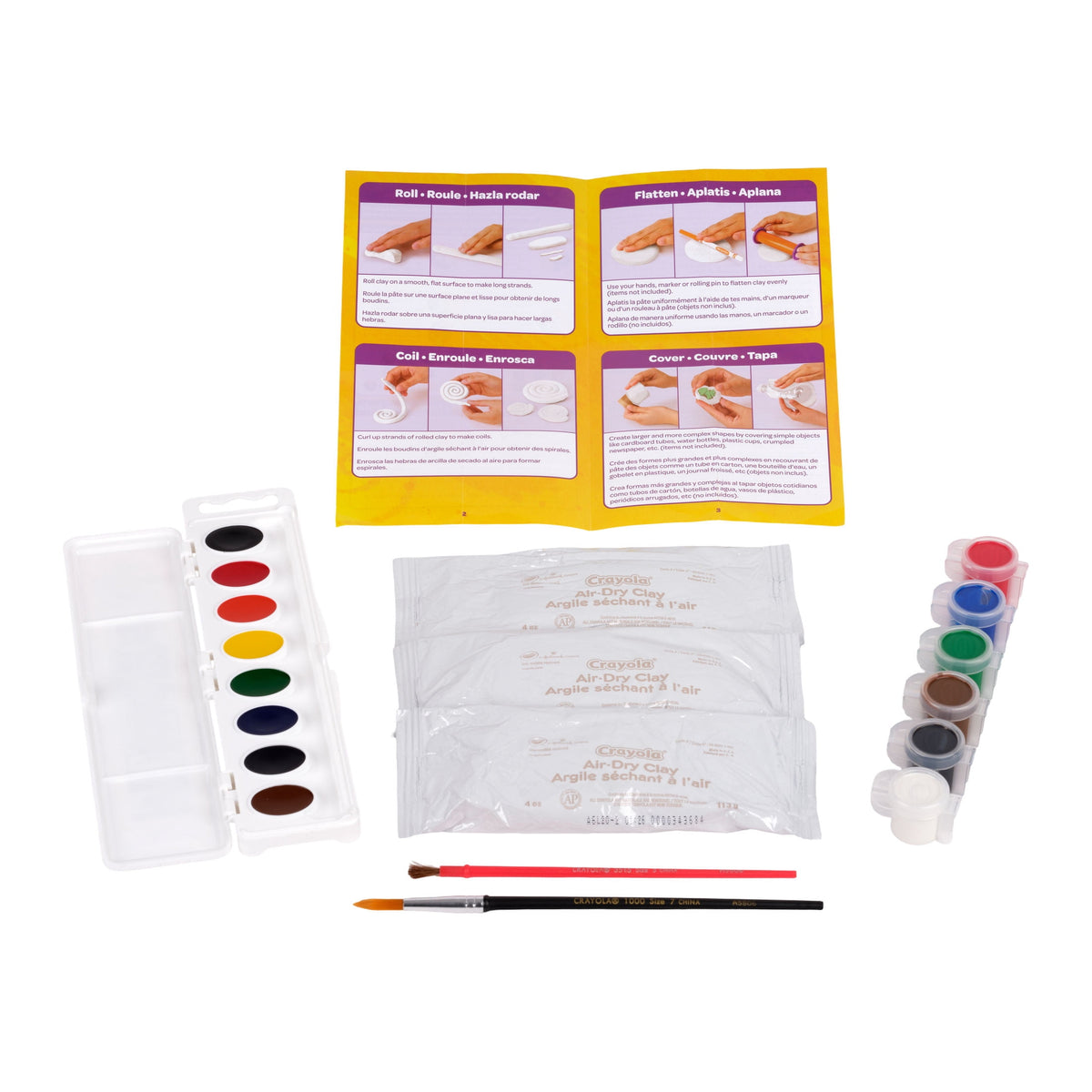 Crayola craft kit with portioned air-dry clay packets