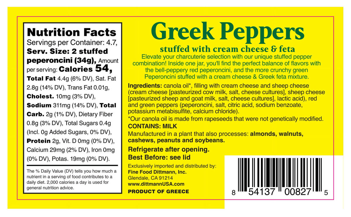 Fine Food Dittmann stuffed Greek peppers in a jar