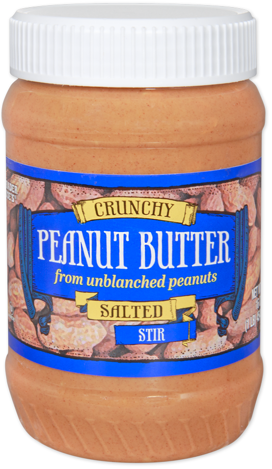 Trader Joe's crunchy salted peanut butter jar