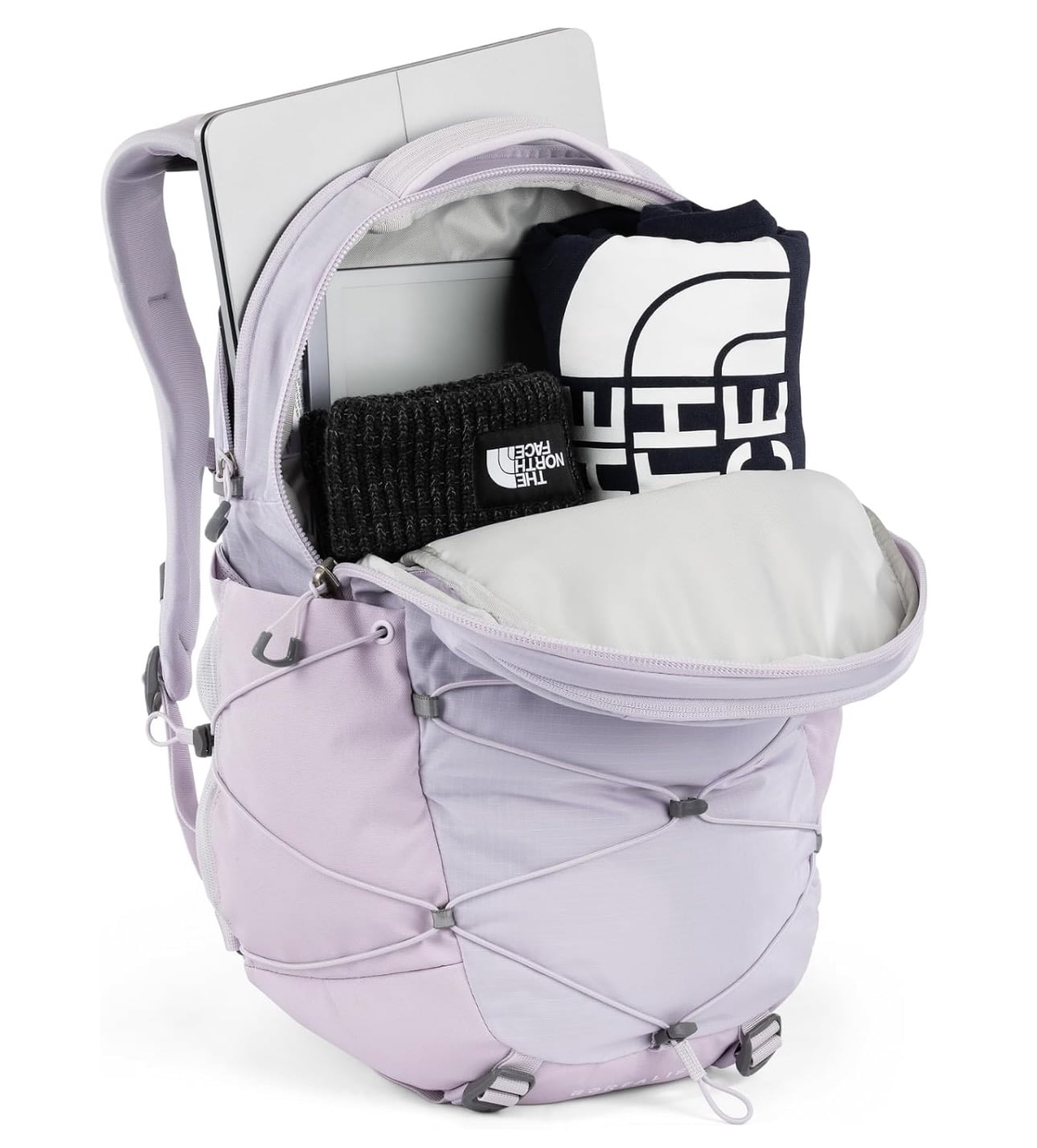 One-size Borealis backpack in a soft lavender tone