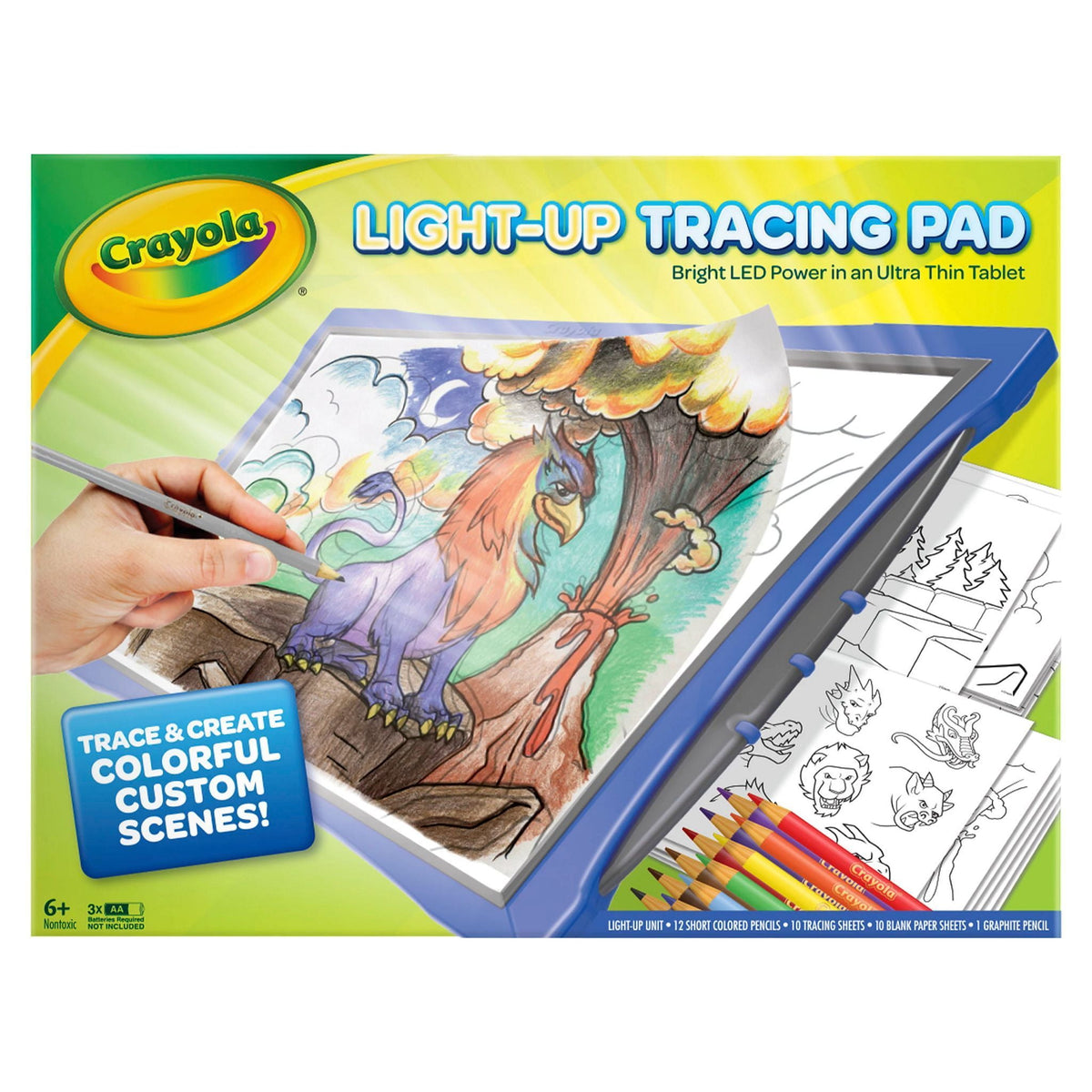 Crayola illuminated tracing pad with colored pencils