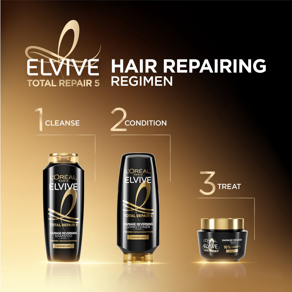 Elvive repairing shampoo and conditioner for dehydrated hair