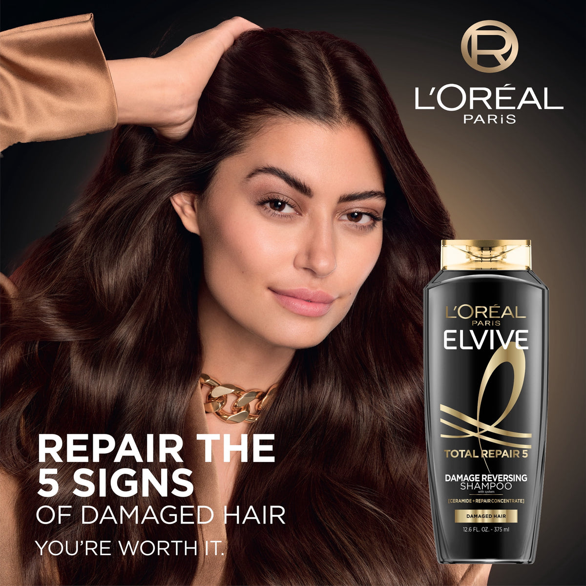 L’Oréal Paris repairing shampoo and conditioner for damaged hair