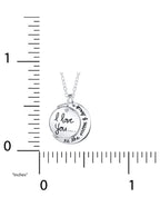 I Love You To The Moon and Back inscribed silver pendant