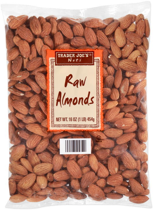 Trader Joe's raw almonds snack package
