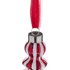 Holiday Time elongated finial ornament with candy-inspired stripes