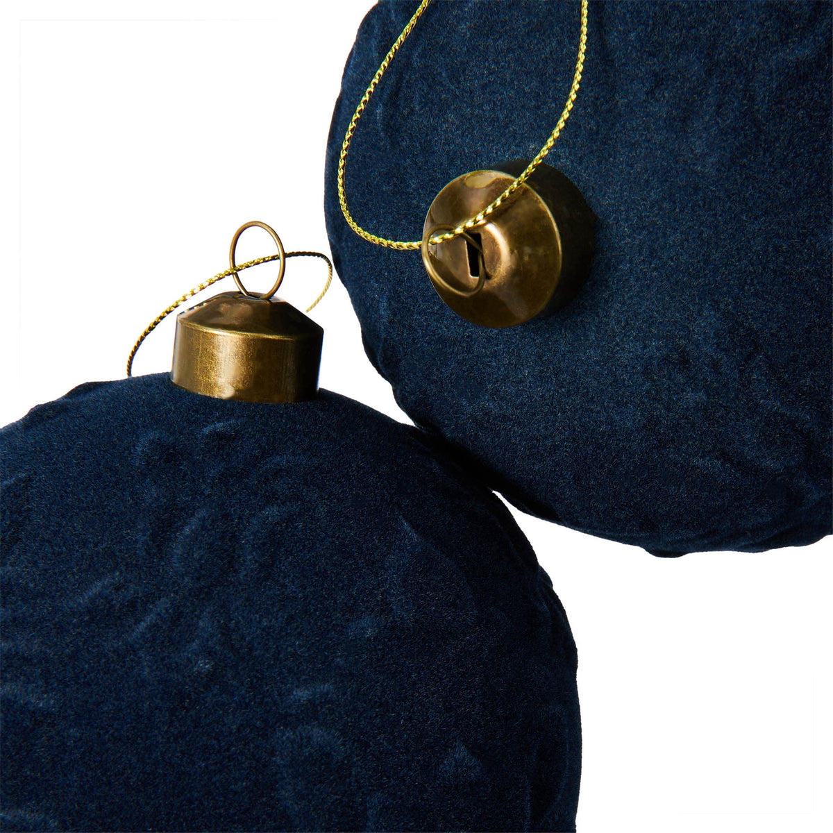 Dark blue textured ball ornaments for Christmas tree decorating