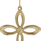 Gold metal Christmas cross with graceful loops