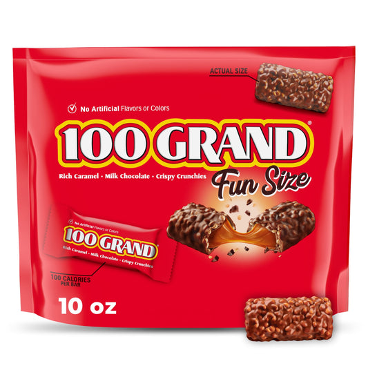 100 Grand fun size milk chocolate candy bars, 10 oz