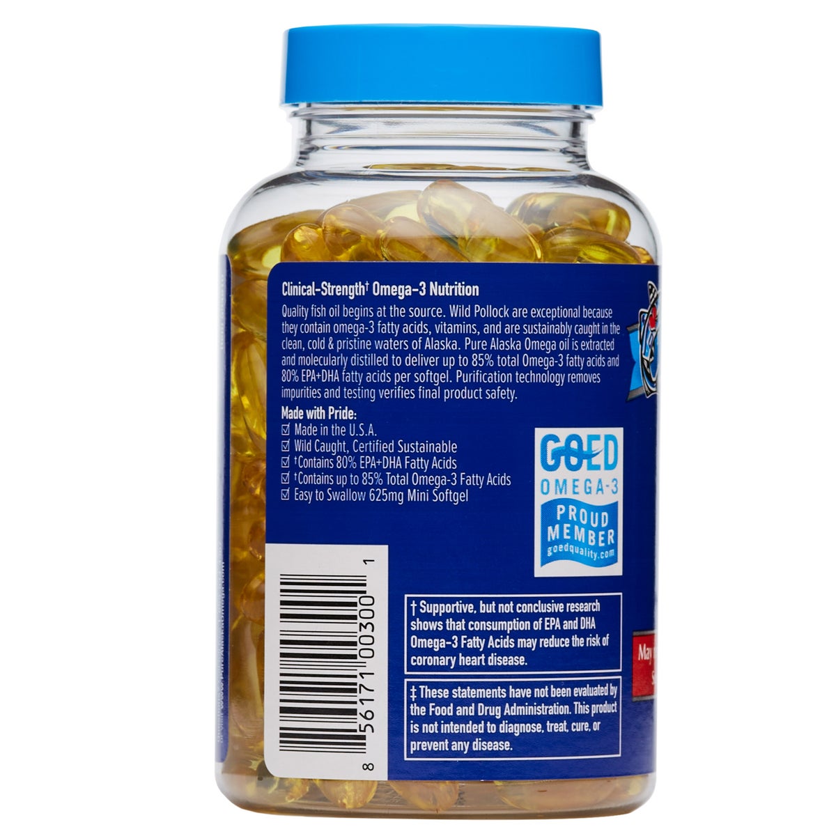 Pure Alaska Omega 180 mini softgels front label