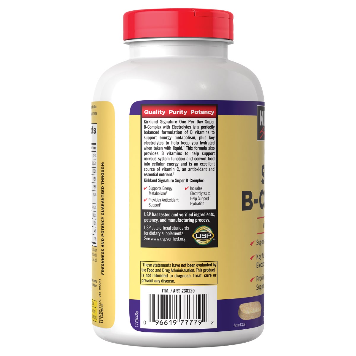 Kirkland Signature B-complex supplement front label