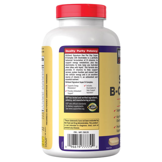 Kirkland Signature B-complex supplement front label
