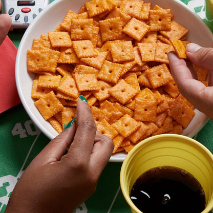 Cheez-It cheddar snack crackers close-up