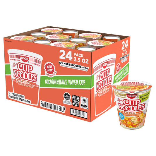 Nissin Cup Noodles chicken flavor 24-count pack
