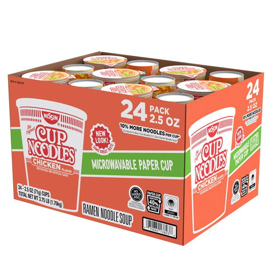 Nissin chicken cup noodles single-serve pantry snack