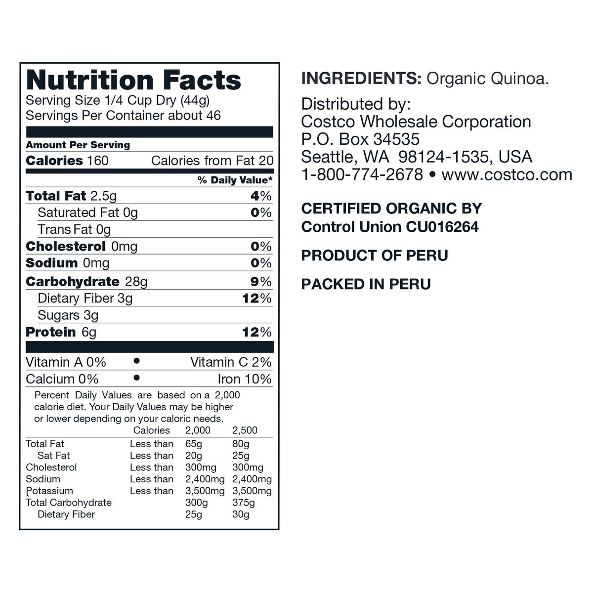 Kirkland Signature, Organic Quinoa, 4.5 lbs