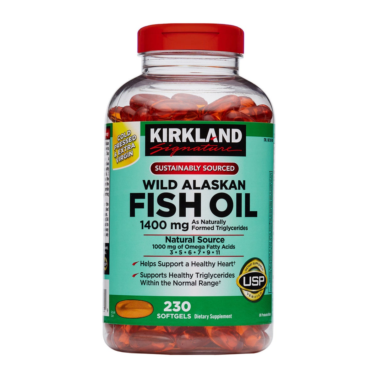 Kirkland Signature Wild Alaskan Fish Oil 1400 mg bottle
