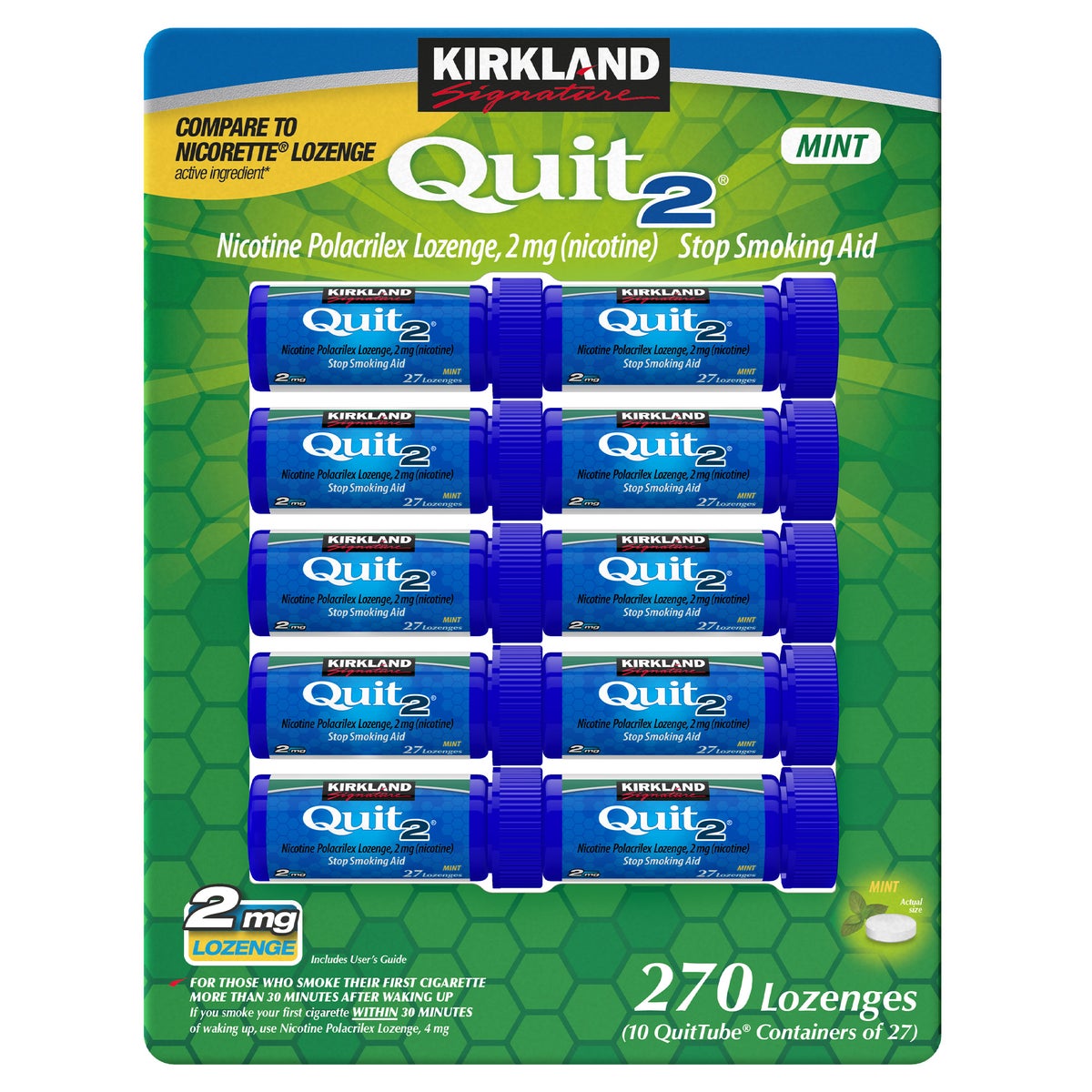 Kirkland Signature mint quit lozenges 270 count