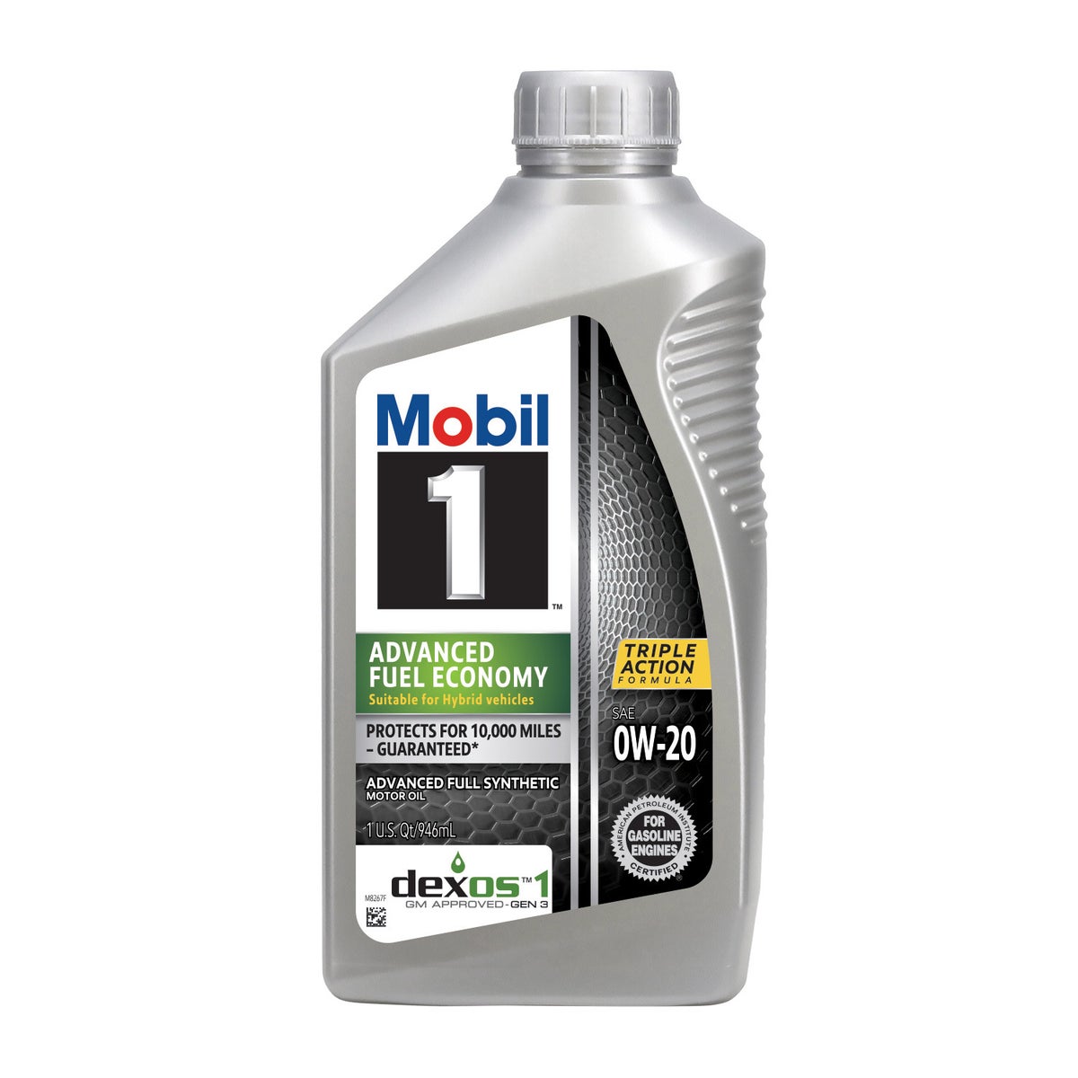 Mobil 1 Advanced Fuel Economy engine oil front label