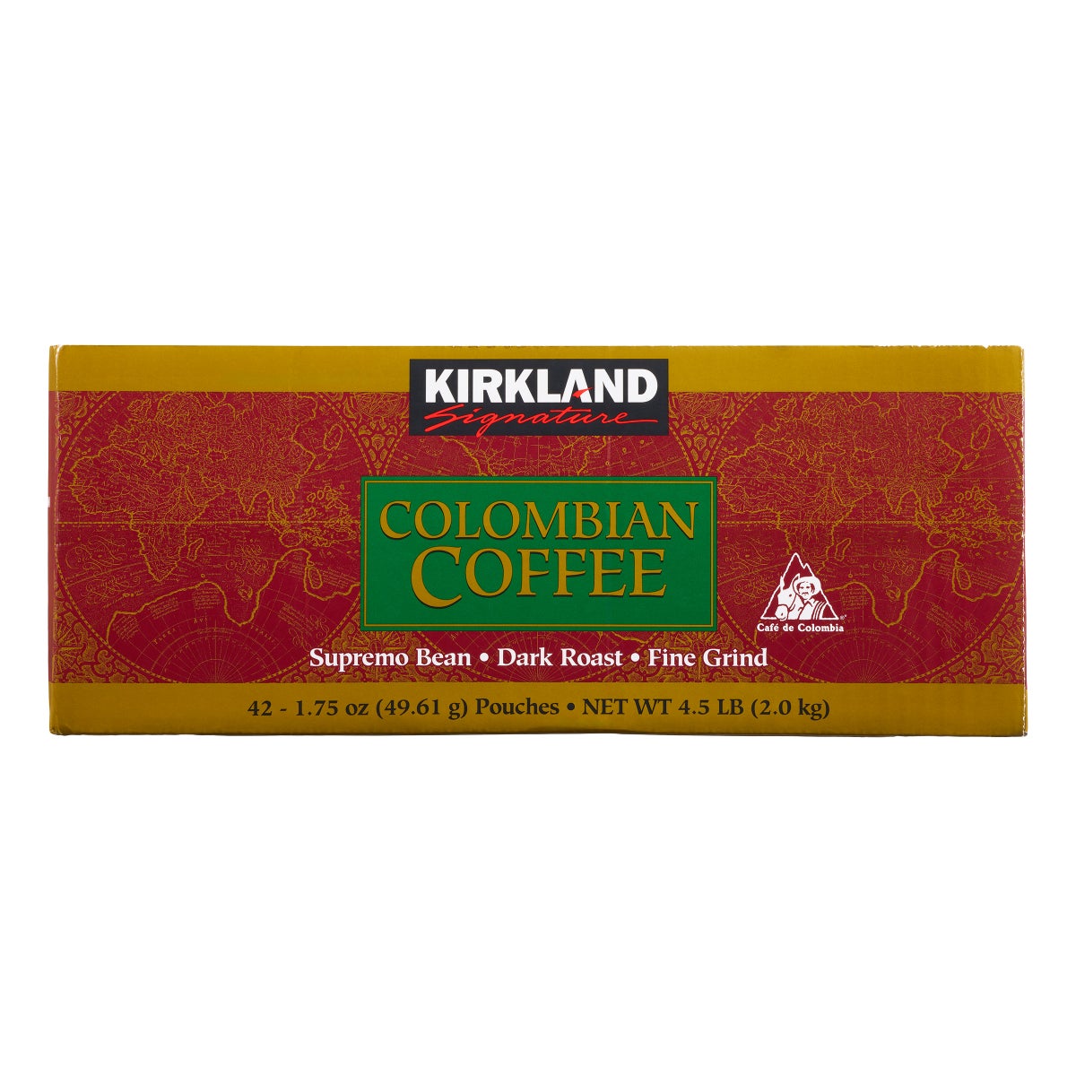 Kirkland Signature 100% Colombian dark roast coffee packets