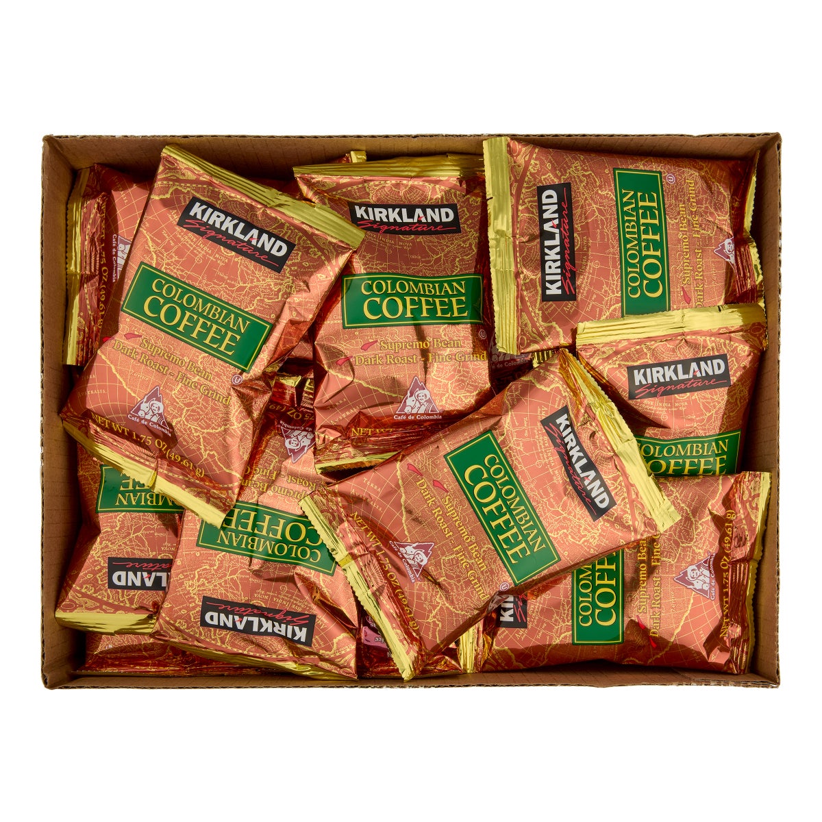Kirkland Signature 1.75 oz coffee packets for brewing