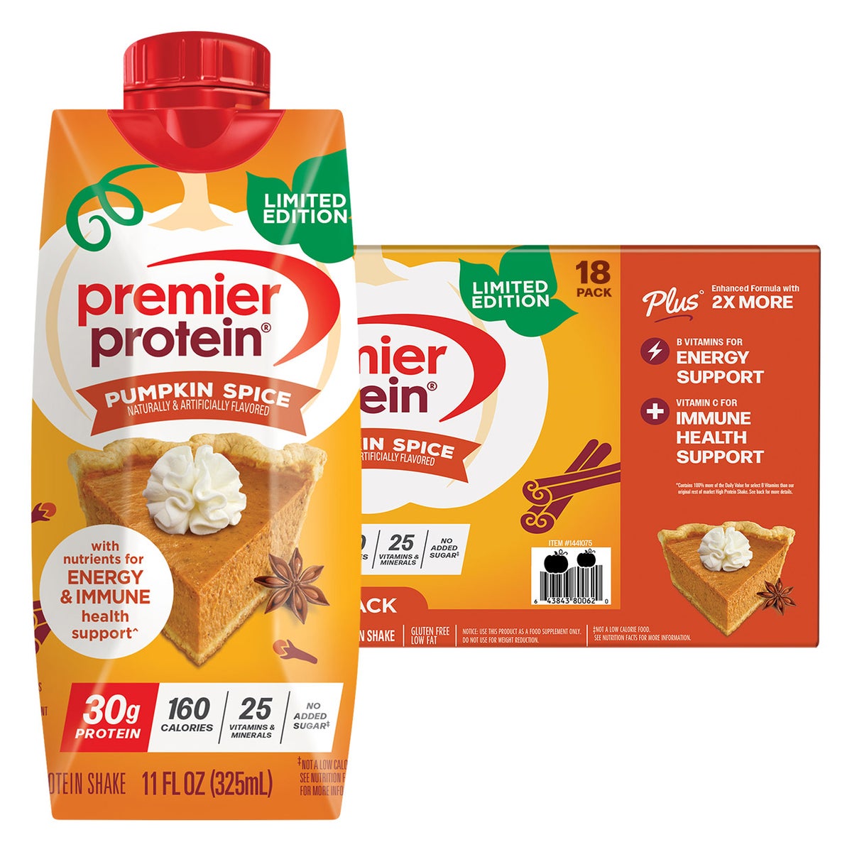 Premier Protein pumpkin spice protein shake 18-pack