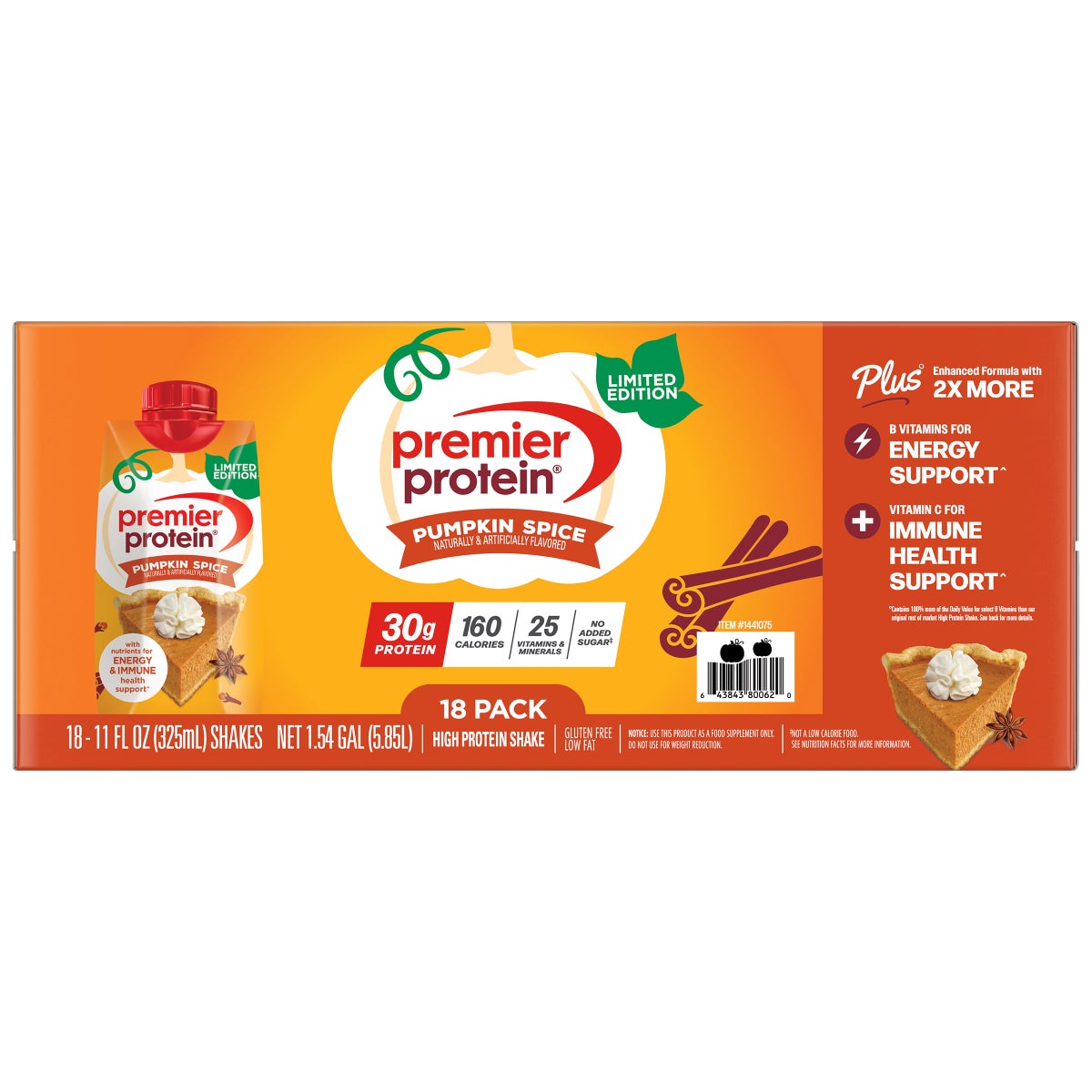 Premier Protein 30g protein plus energy support shakes