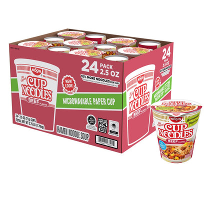 Nissin Cup Noodles beef 24-count pack
