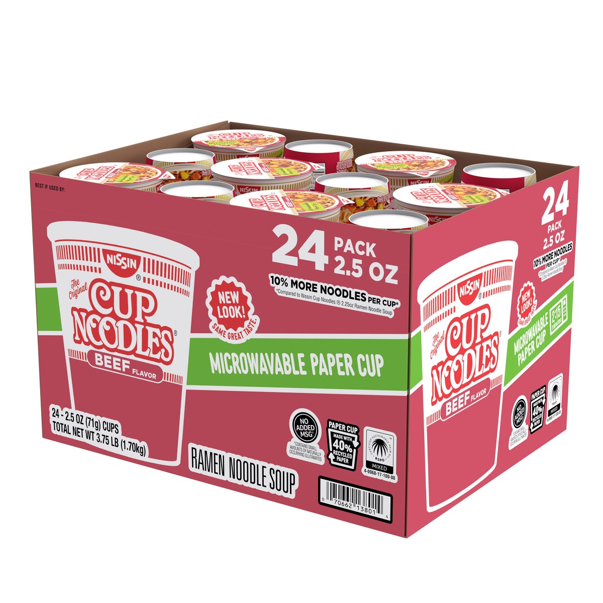 Nissin beef instant noodle cup single serving