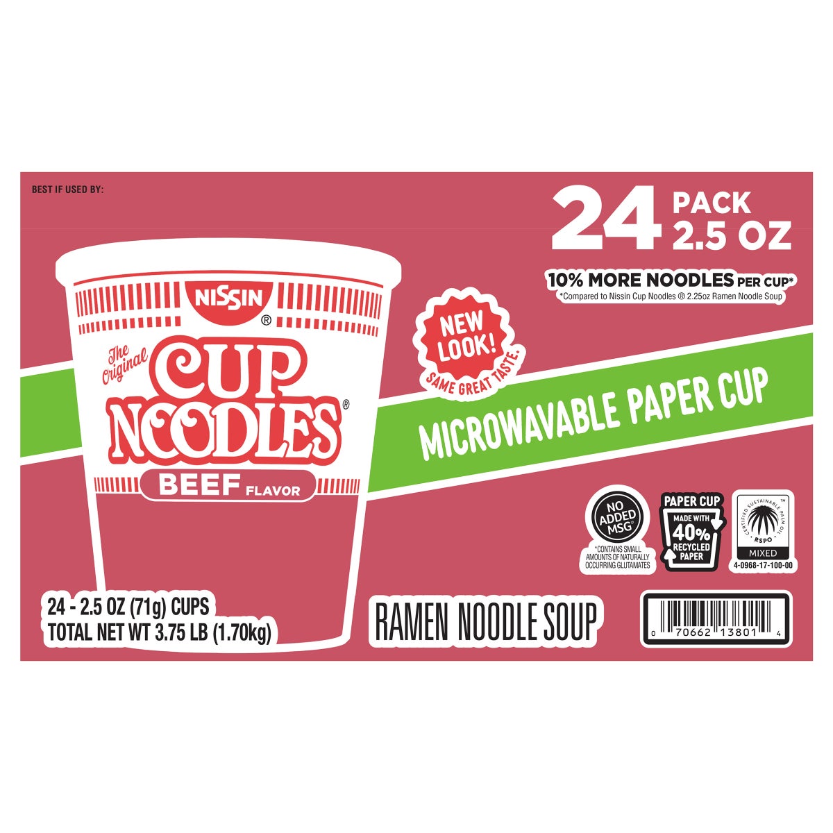 Nissin Cup Noodles beef pantry value pack