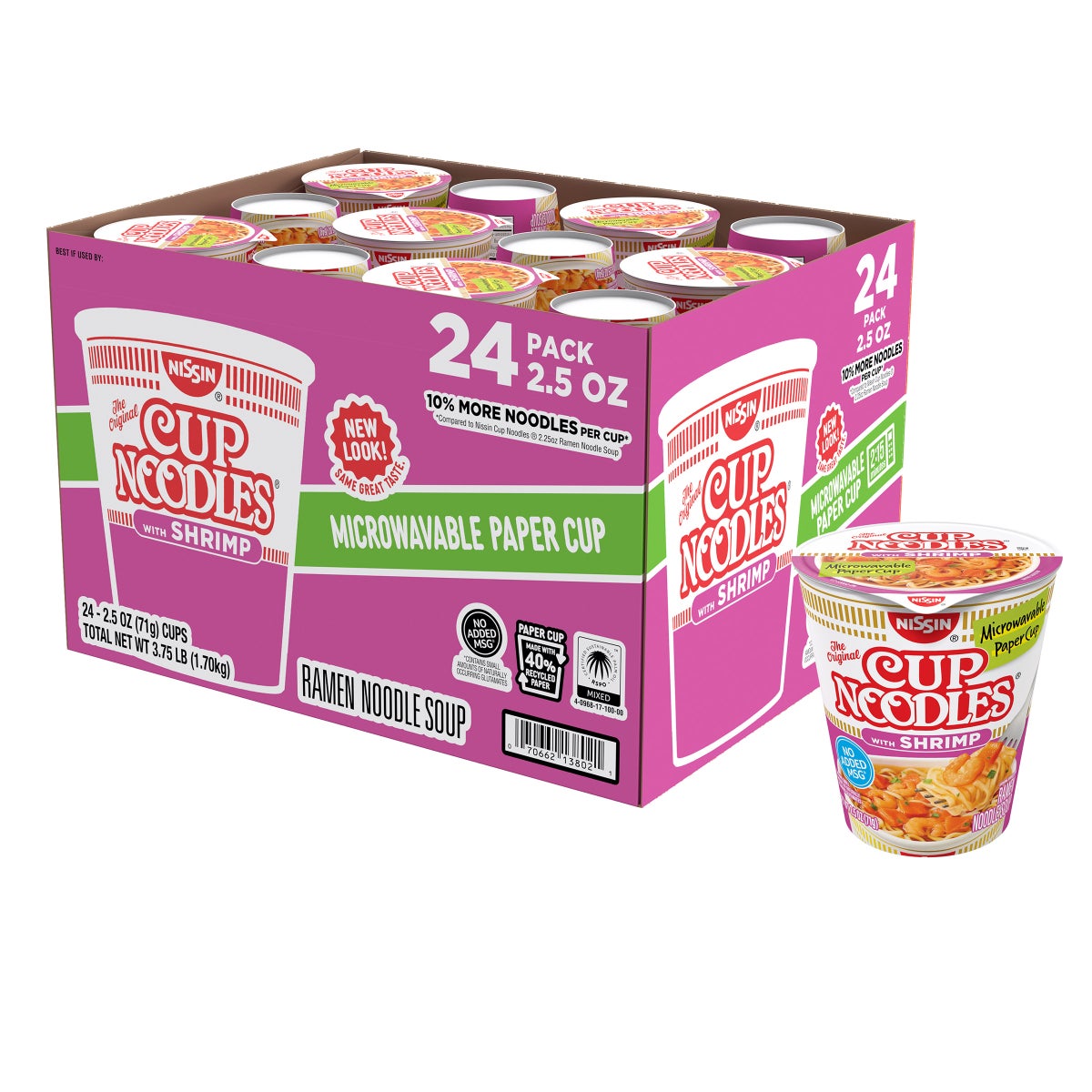 Nissin shrimp cup noodles 24-count pack