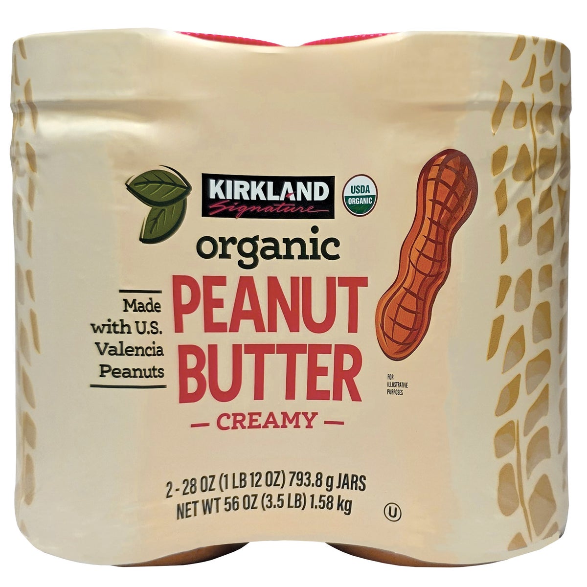 Kirkland Signature organic peanut butter 2-count pack