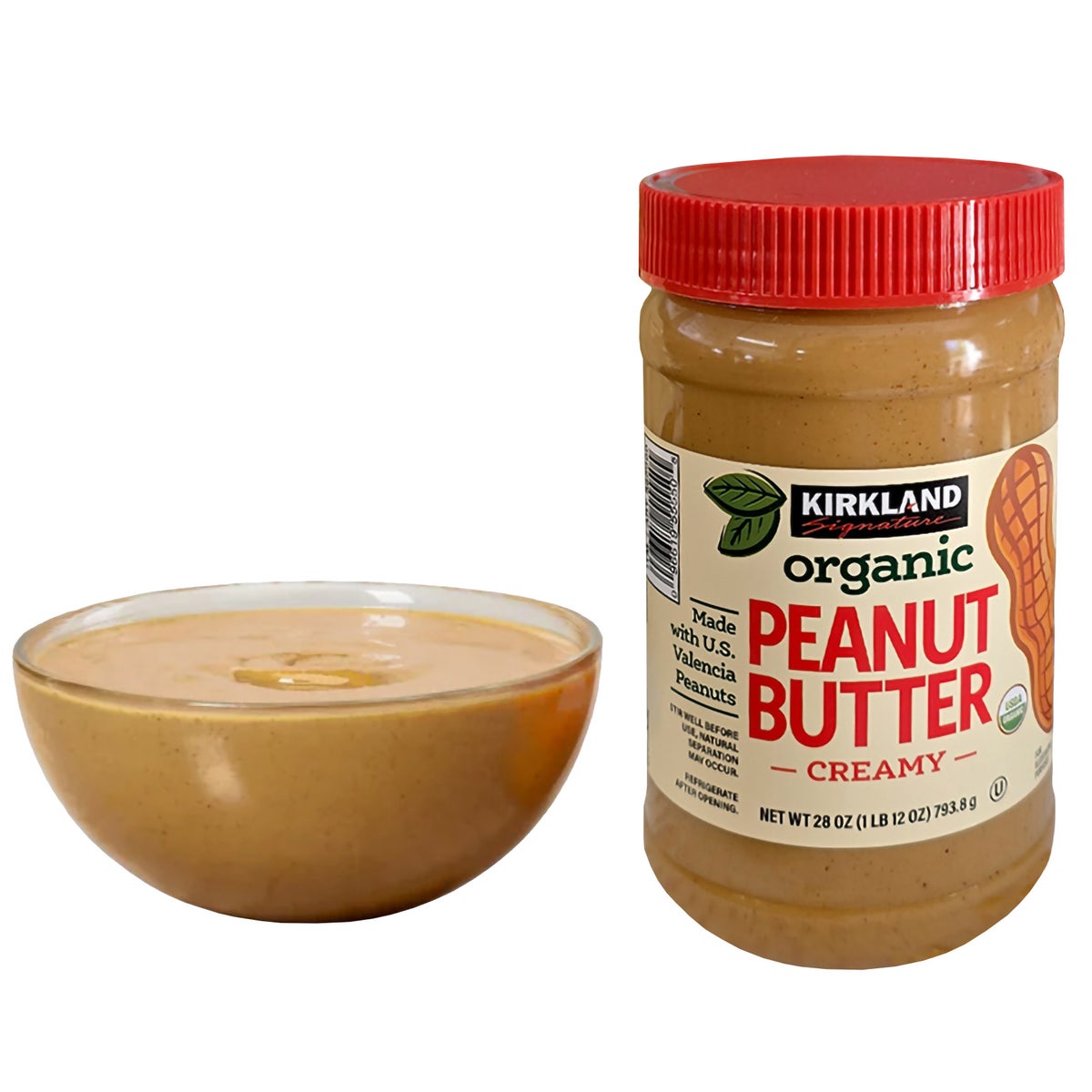 Kirkland Signature peanut butter jar label
