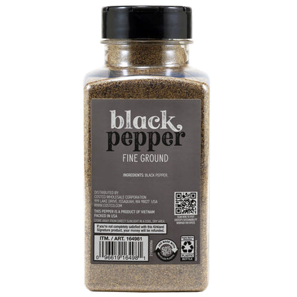 Fine ground black pepper seasoning jar by Kirkland Signature