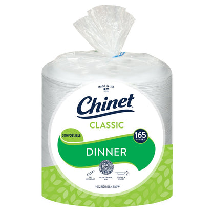 Chinet Classic Dinner 10-3/8 inch paper plates 165 count