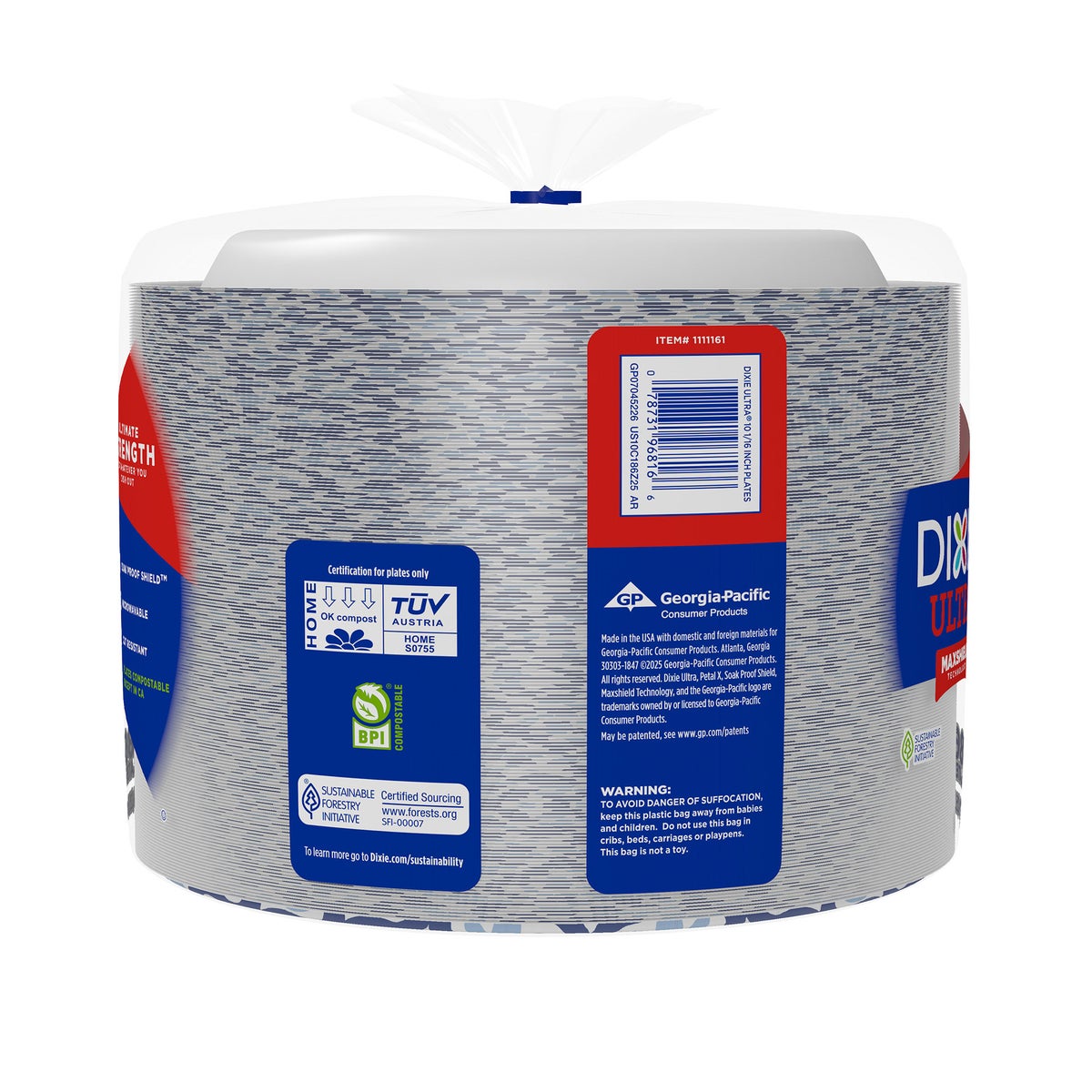 Dixie Ultra 186 count paper plate package