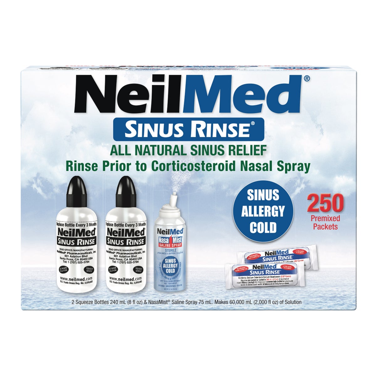 NeilMed Sinus Rinse Kit with squeeze bottles