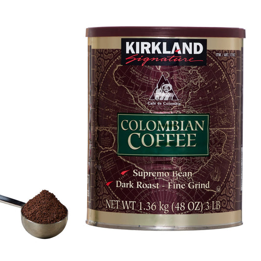 Kirkland Signature Colombian dark roast ground coffee bag