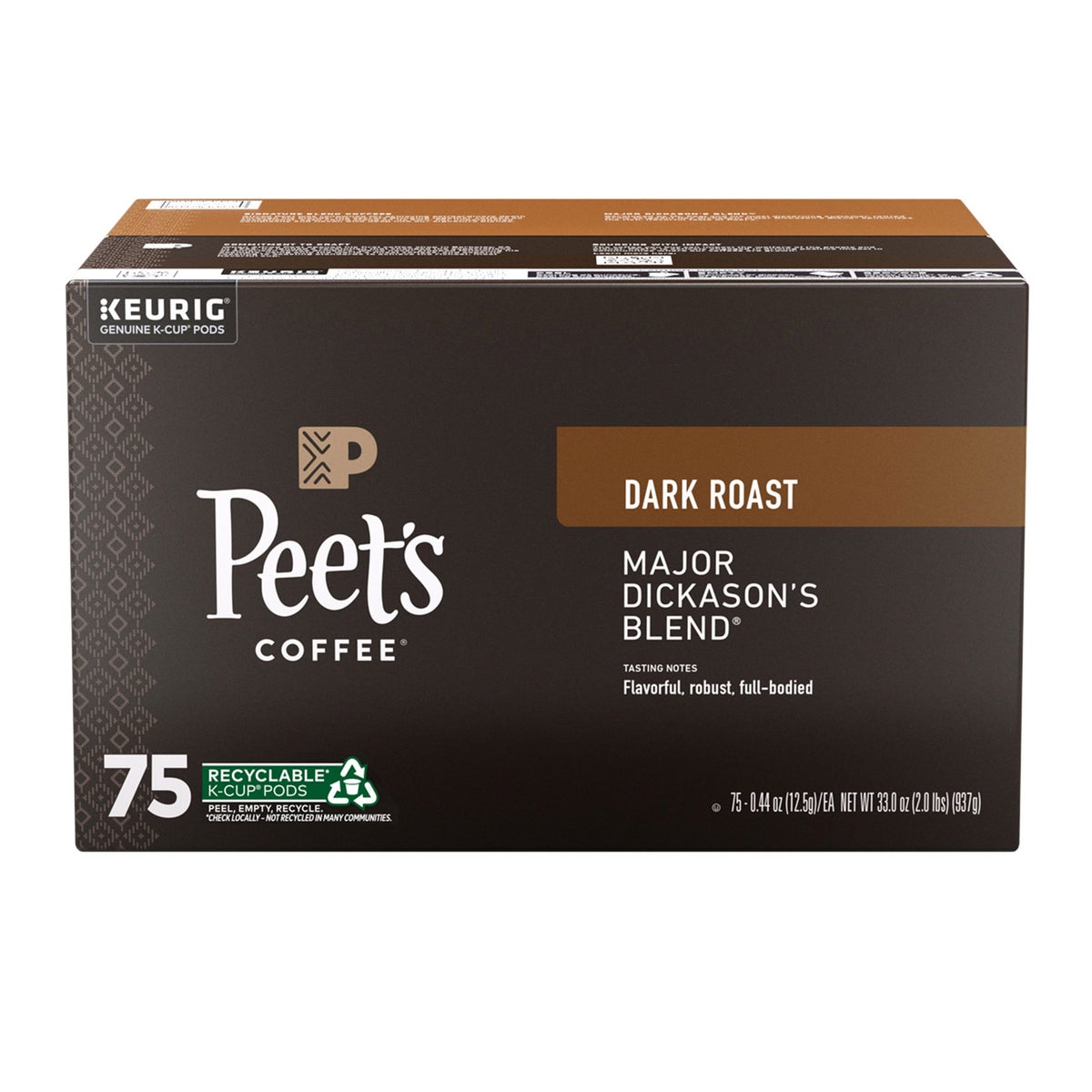 Peet's Coffee dark roast single-serve coffee pods box