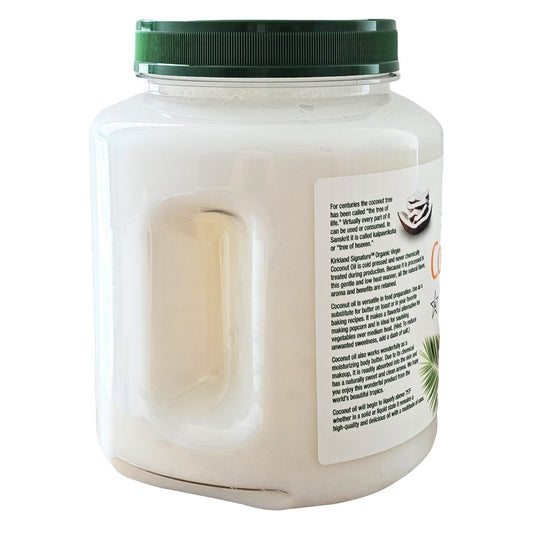 Kirkland Signature USDA organic coconut oil front label