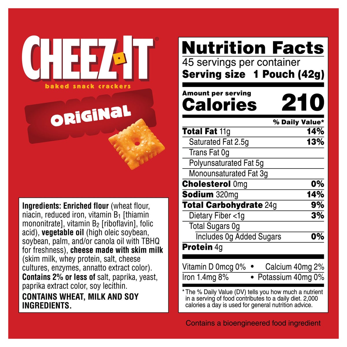 Individual 1.5 oz Cheez-It cracker pack