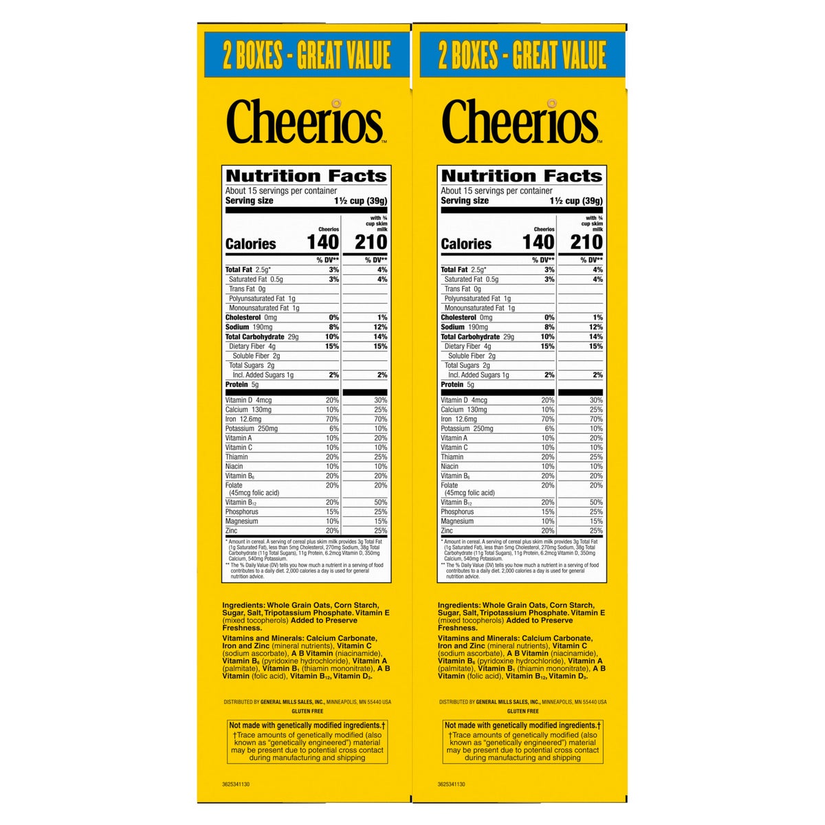 20.35 oz boxes of General Mills Cheerios cereal